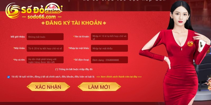 Quy trình đăng ký Sodo66 với thao tác điền thông tin cá nhân